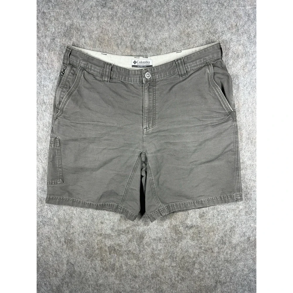 Columbia Lander Cargo Shorts Mens 36 Gray Cotton Canvas 8